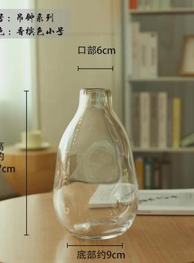 简约透明玻璃摆件水培创意马木醉吊钟插花客厅摆件装饰花器北欧