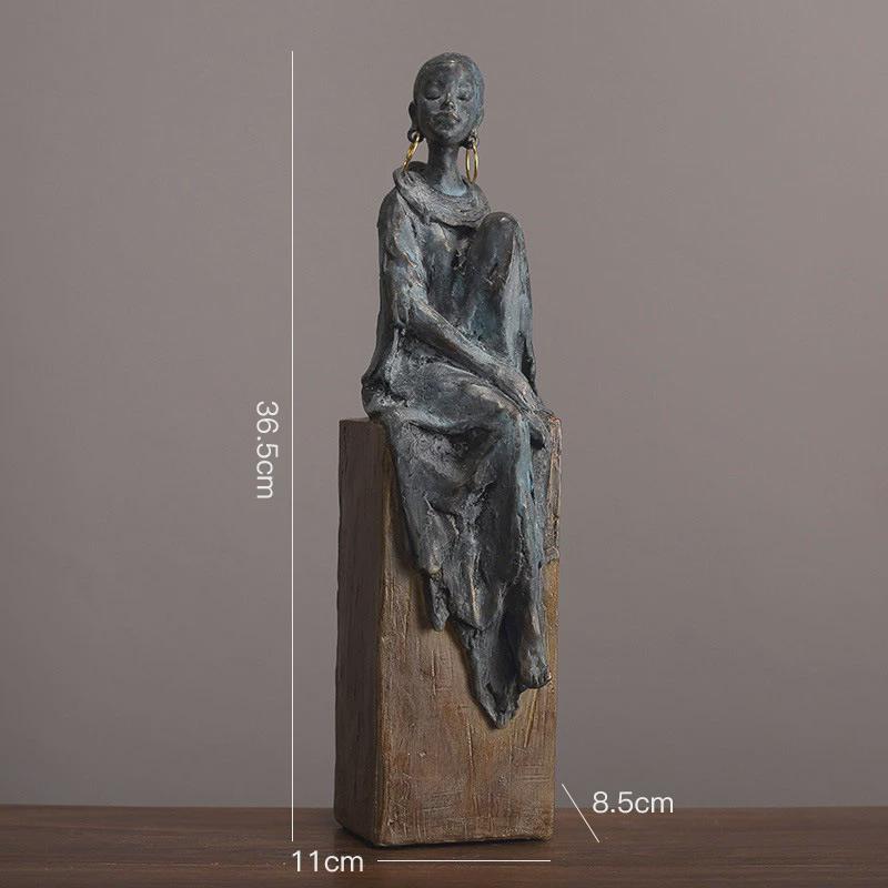 北欧复古怀旧桌面非洲人物创意摆件家居客厅咖啡屋酒吧抽象装饰