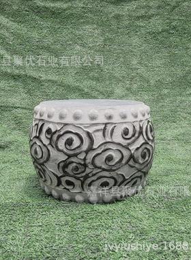 庭院长廊青石柱墩底座石云石墩子圆形祥柱脚方形空心石柱础柱顶石