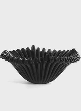 中式复古现代意式极简木皮托盘摆件茶室家居装饰摆件桌面书房