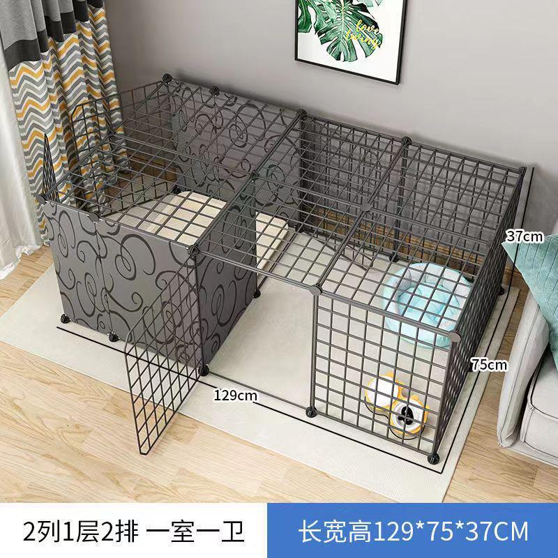 狗笼子中厕所带小型犬区泰迪柯基狗窝家用室内狗围栏加粗加厚别墅