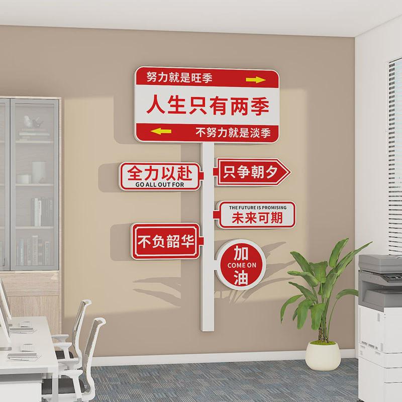 公司企业文化团队激励志标语录墙贴会议办公室氛围布置墙壁面装饰