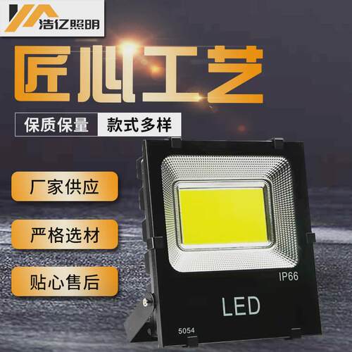 LED投光灯户外球场投射道路工程照明灯 5054黑金刚cob防水泛光灯