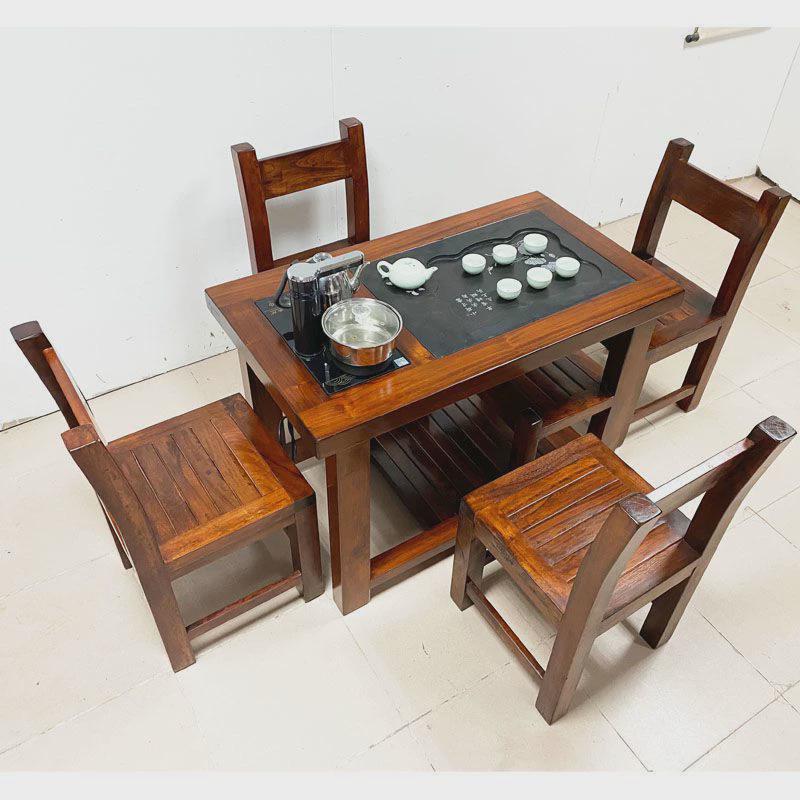 中式功夫茶台整装家用小茶桌老船木茶桌椅组合仿古小型阳台茶桌