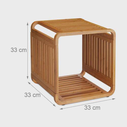 浴室收纳架弧度置物架竹制多层可选竹收纳架