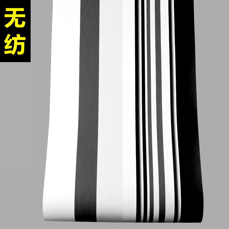 电视背景墙壁纸影视客厅现代简约无纺布大气时尚黑白灰色条纹墙纸