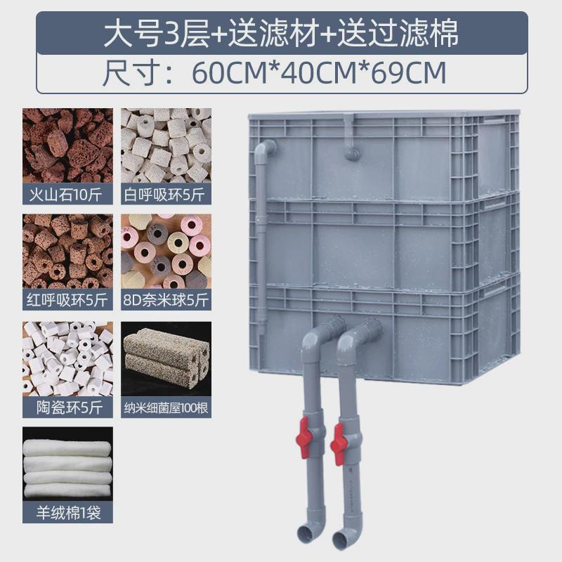 工业风过滤鱼缸周转箱龟缸净水过滤器滴流盒上滤水循环沼泽箱抖音