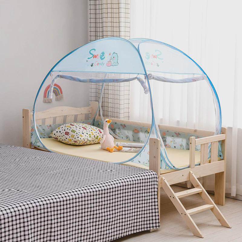 儿童床免安装蒙古包卡通宽70*75*80*82*83*85*88*90*1m三门小蚊帐,床上用品,蚊帐,淘宝优惠券,粉丝福利购,淘宝优惠卷