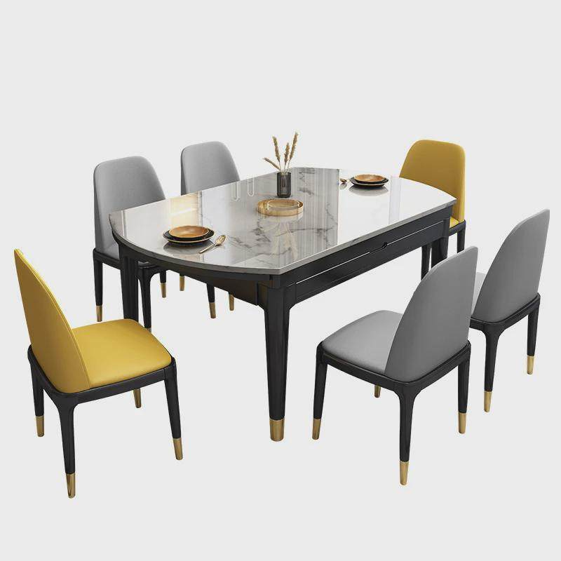 轻奢大理石餐桌椅组合实木岩板家用小户型现代简约可伸缩圆桌饭桌,住宅家具,实木餐桌,淘宝优惠券,粉丝福利购,淘宝优惠卷