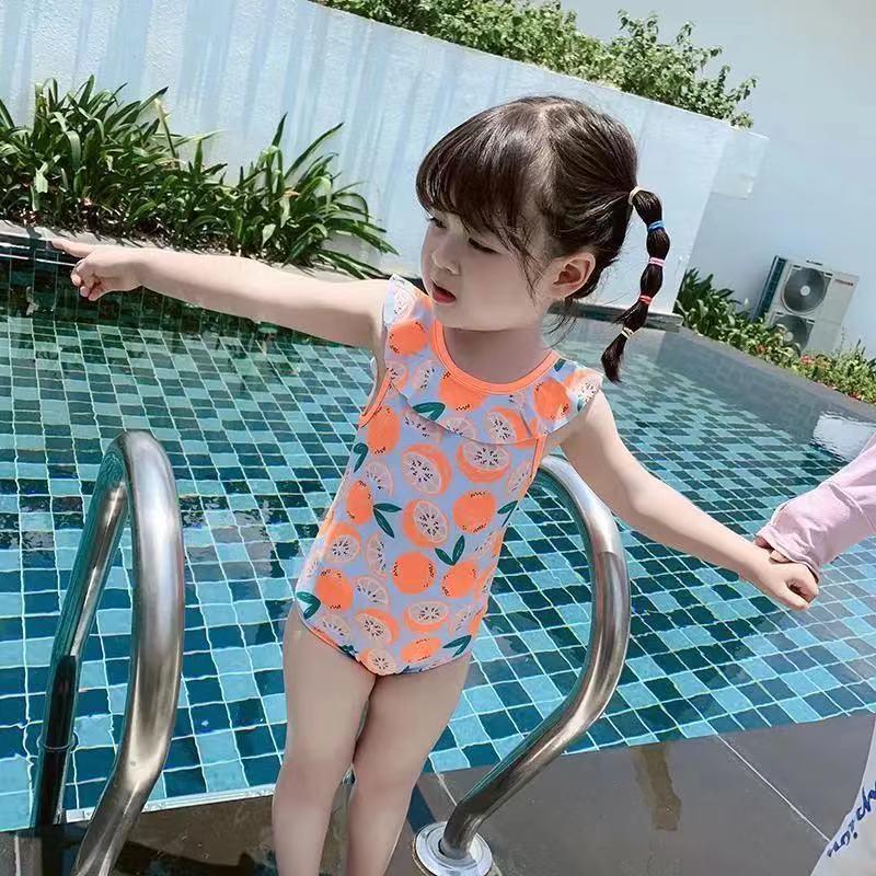 儿童泳衣女孩可爱宝宝小公主风中大童婴幼儿连体游泳衣女童装专业