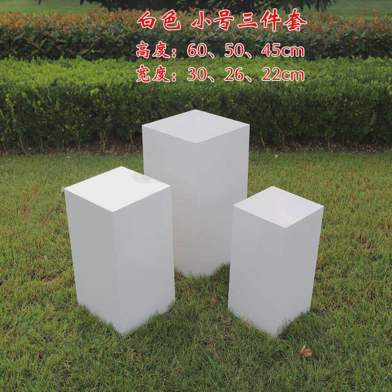 新款婚庆道具铁艺装饰摆件路引甜品台圆柱体婚礼舞台方柱橱窗布置