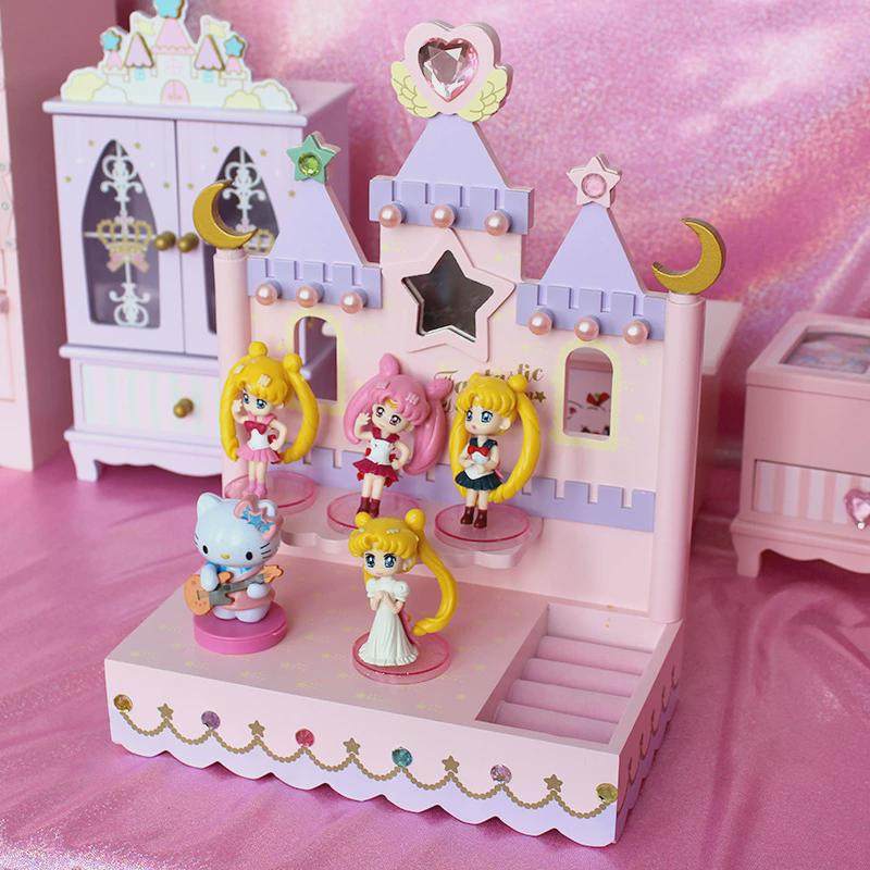 swimmer城堡首饰收纳盒木质少女心宿舍桌面装饰饰品收纳柜整理柜