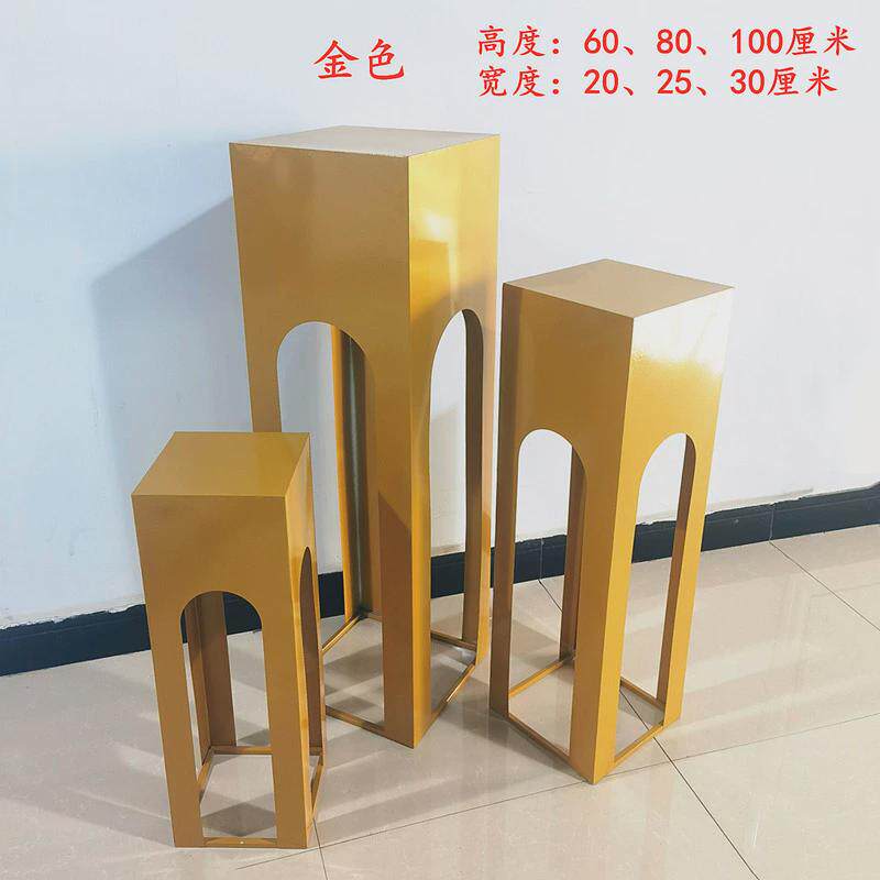 d!铁艺方柱甜品台柱子婚庆道具展示台立柱婚礼路引布置装饰摆件