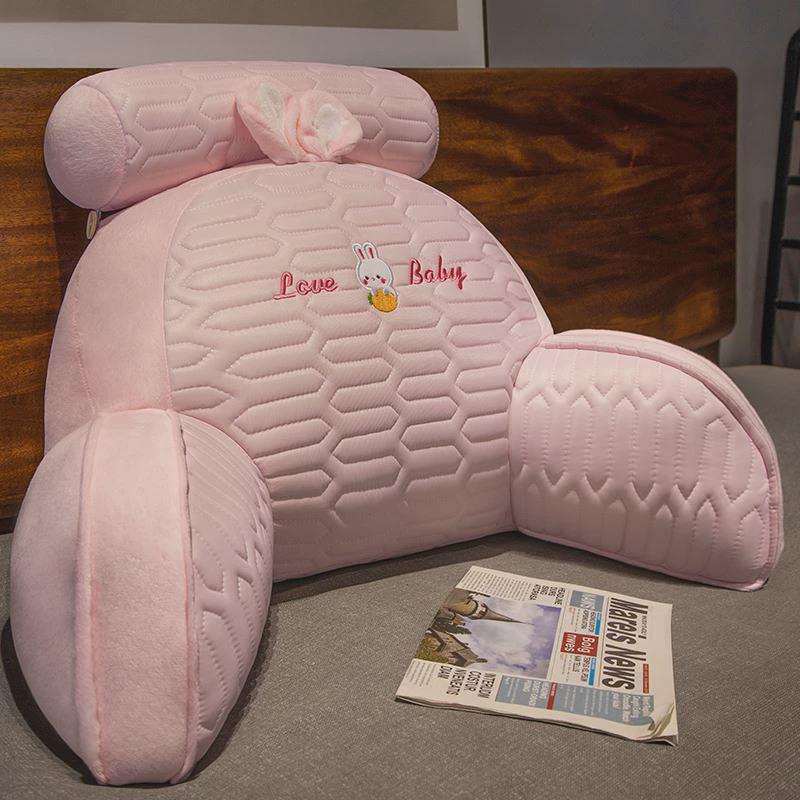 卡通靠枕乳胶冰丝床头靠垫软包护腰靠枕看书大靠背沙发抱枕动物