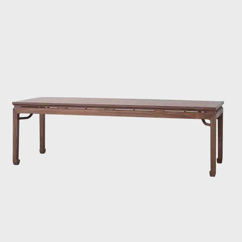 新中式茶桌椅组合办公室简约现代禅意家用功夫黑胡桃实木茶桌套装