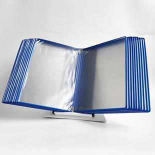 吉武桌放翻页展示文件夹 页金属铁台式桌面活页翻阅资料册广