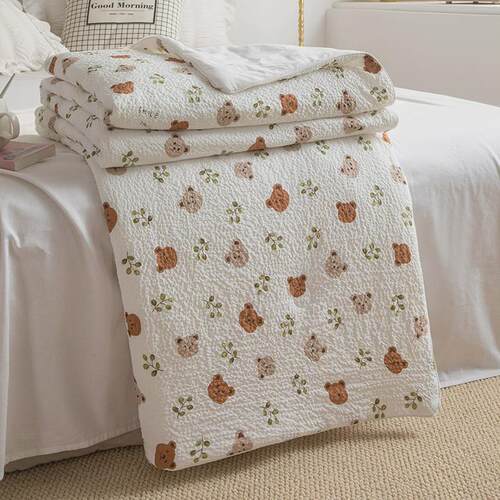 可爱卡通泡泡纱夏凉棉被可机洗学生宿舍春秋被夏季单人空调双人被