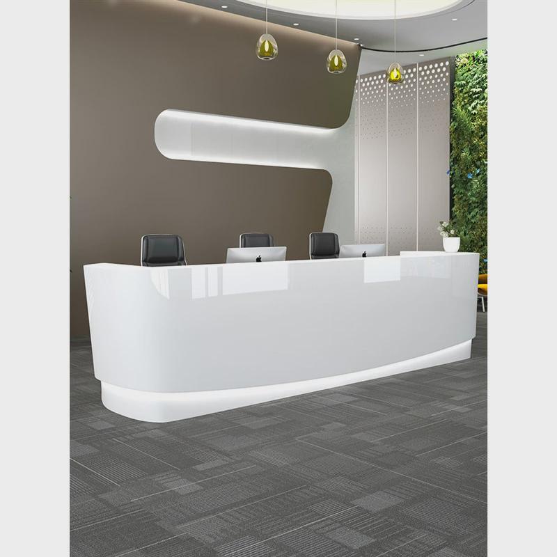 简约现代接待台创意烤漆办公前台桌公司前台服务台时尚收银台吧台