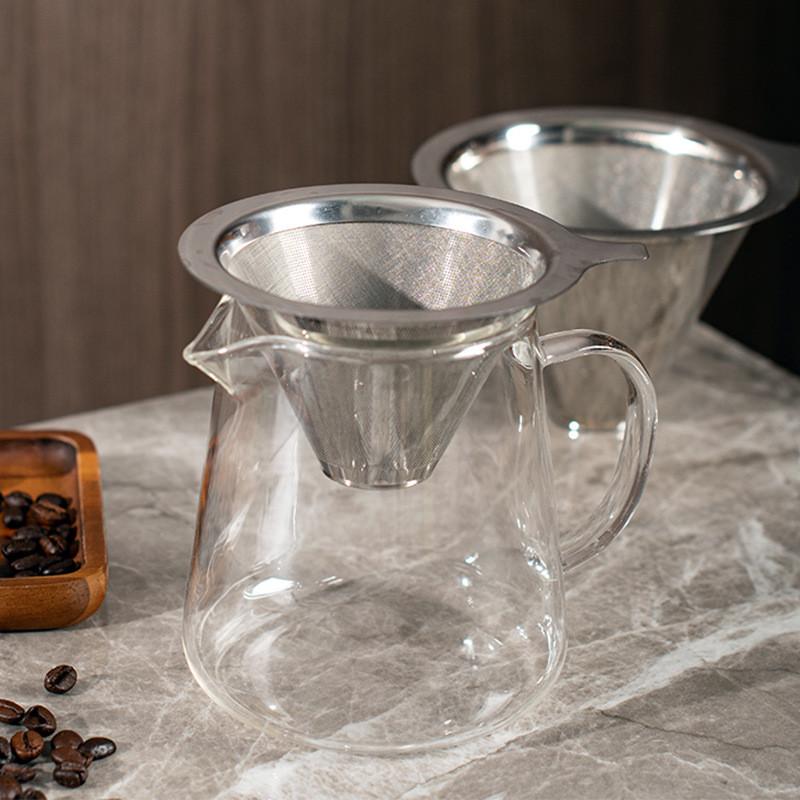 手冲咖啡过滤斗网滤茶隔渣漏斗 304不锈钢双层过滤器手冲咖啡筛网