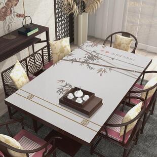 茶几新中式桌垫中国风皮革桌布防水防油免洗实木餐桌桌面保护批发