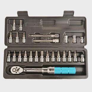预置式扭力扳手套装自行车维修可调式力矩扳手公斤扳手25件套