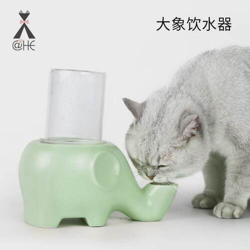 大象宠物猫狗饮水器喝水碗防加菲猫扁脸波斯猫防湿下巴陶瓷碗