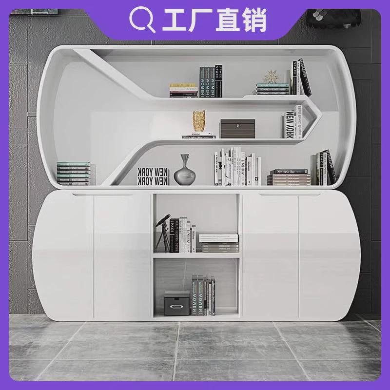 烤漆文件柜创意简约白色书柜现代办公室背景柜科技落地资料储物柜