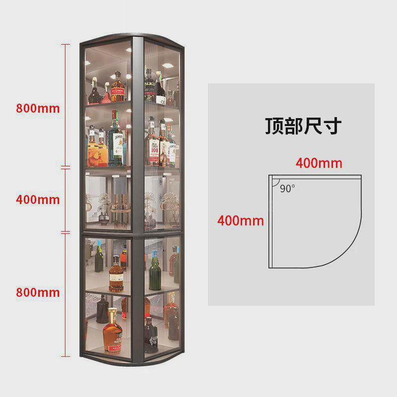 餐边柜靠墙转角柜多功能三角区三角形酒柜客厅扇形半圆柜子弧形
