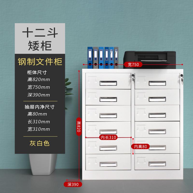资料办公室文件柜24斗多层抽屉柜12格铁柜收纳柜带锁铁皮柜工具柜