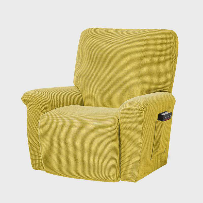 单人位乐至椅套罩沙发套全包躺宝分体式纯色弹力玉米格沙发盖巾