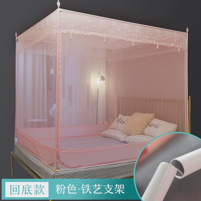 儿童防摔蚊帐1.8m床家用小孩防掉拉链加厚三开门加密1.新品