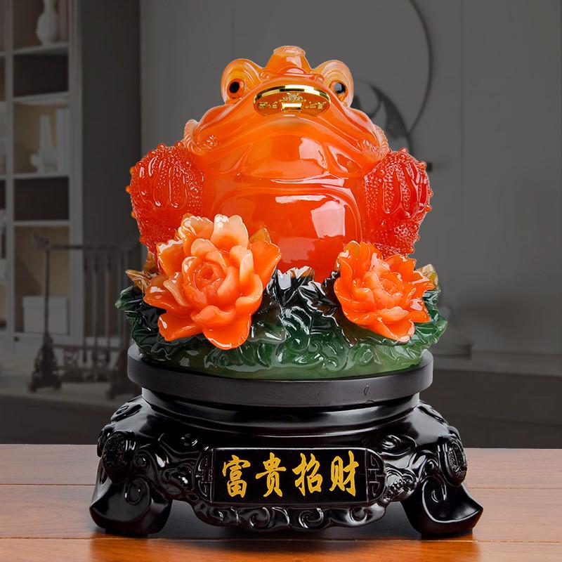 富贵招财旋转金蟾摆件三足金蝉档口开业礼品收银台店铺工艺摆设