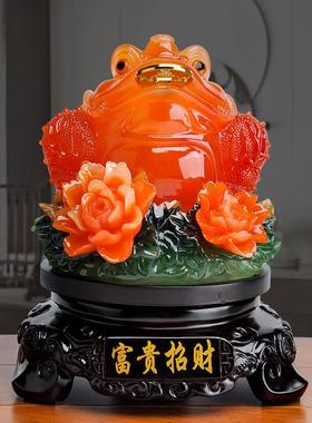 富贵招财旋转金蟾摆件三足金蝉档口开业礼品收银台店铺工艺摆设