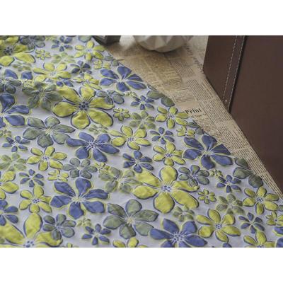 浮雕花朵泡泡色织提花面料套色纱质柔软立体布料女装服饰箱包碎花