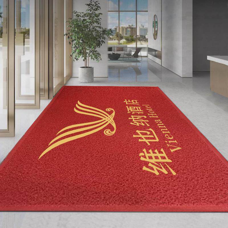 可裁剪加厚丝圈电梯地毯欢迎光临地毯出入平安无模压印商用地垫