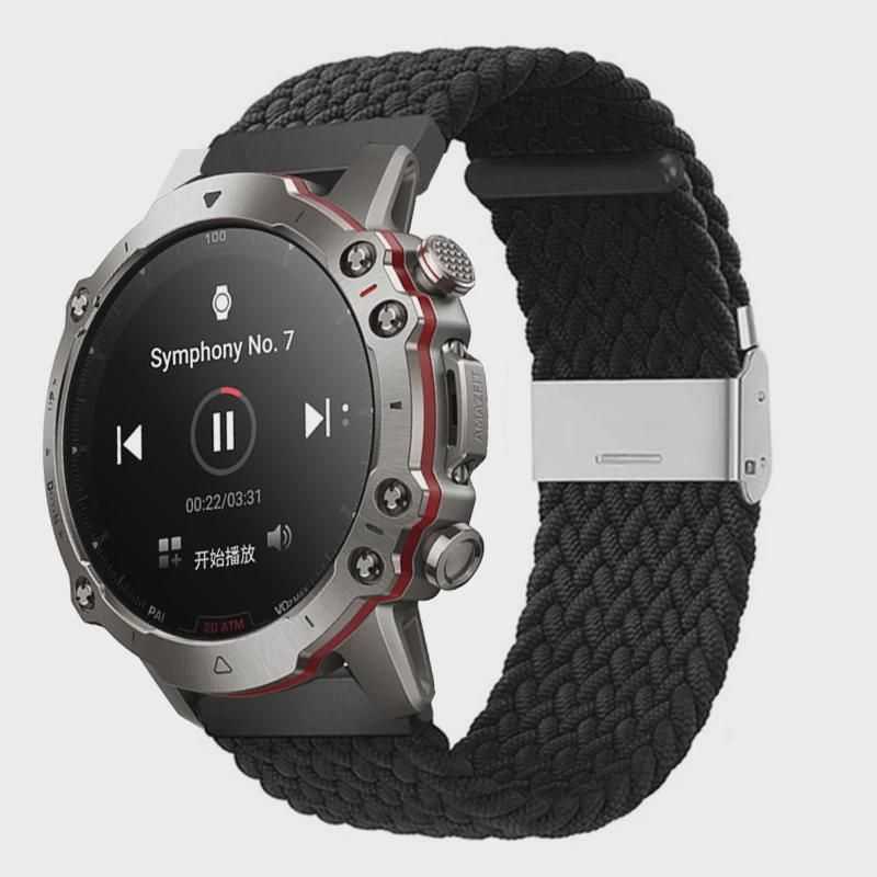 适用amazfit FALCON卡扣调节尼龙表带 跃我华米A2028腕带编织表带