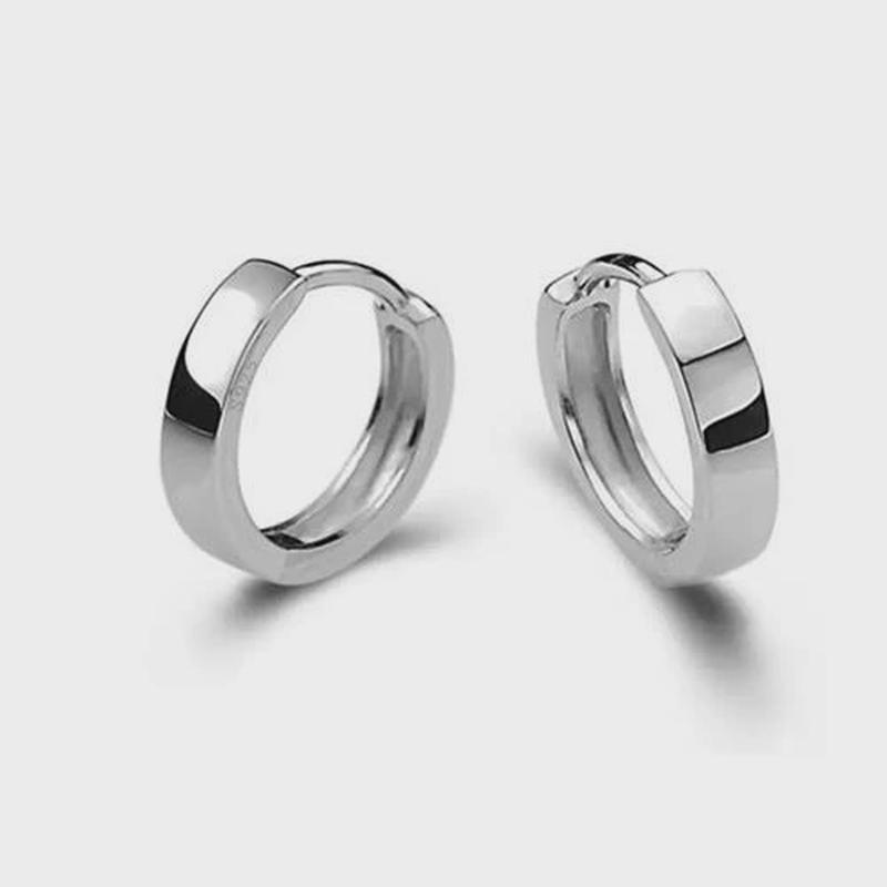 pendientes  925 Sterling Silver Smooth Surface Stud Earrings