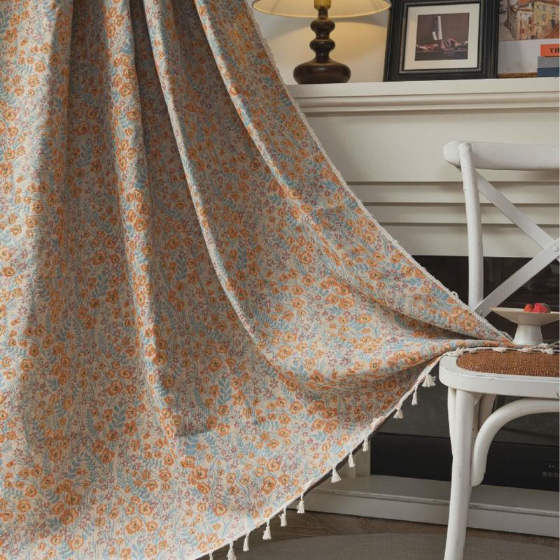 现货批发法式成品窗帘绿色提花树叶全遮光隔热窗帘客厅卧室儿童房