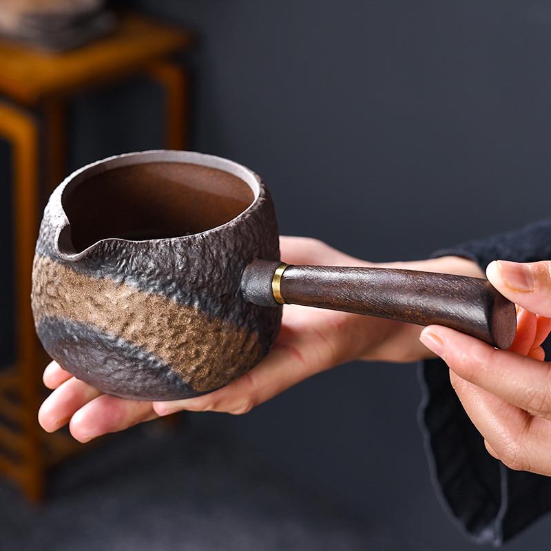 古早烧公道杯手工复古日式粗陶公杯匀杯分茶器陶瓷功夫茶具配件