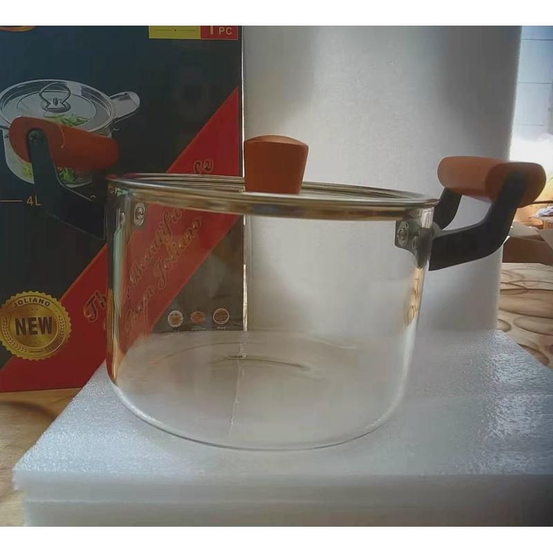 电陶炉高硼炖锅明火玻璃汤锅硅透明彩色玻璃锅煲汤炖煲大号煮面锅