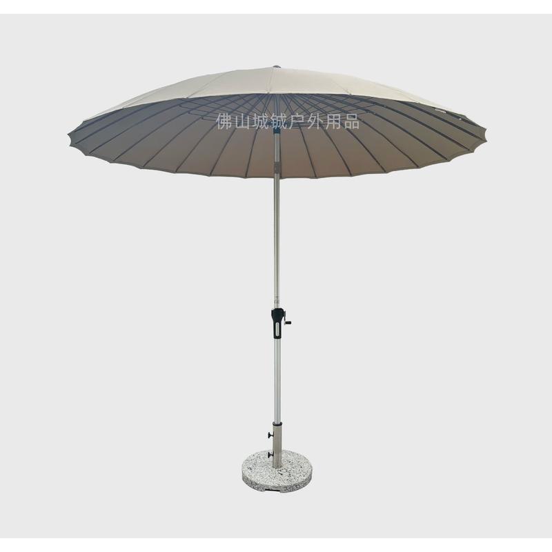 户外中式遮阳伞上海外手摇24骨铝合金复古伞摆防雨防晒米兰庭院伞