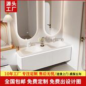 设计师现代简约可丽耐一体盆洗漱台浴室柜卫生间洗手洗脸橡木双盆