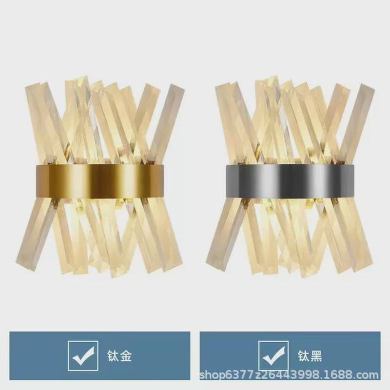 家居轻奢卧室床头壁灯欧式挂灯壁过道创意客厅背景墙水晶灯具厂家