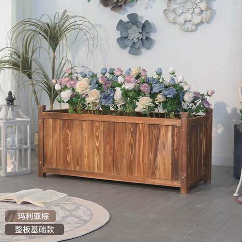 花园长方形组合花箱网红花盆户外庭院花槽阳台种植箱种菜箱防腐木