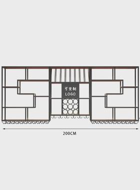 gju8酒吧吧台酒柜靠墙壁挂式餐厅吧清铁艺展示架葡萄酒红酒架子置
