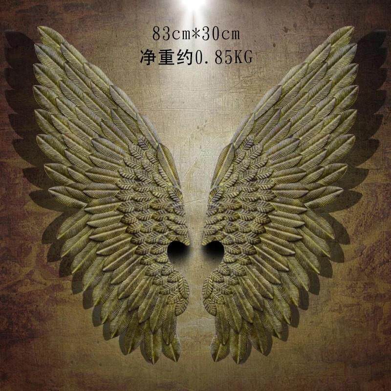 工业风壁饰墙上装饰品铁艺翅膀复古挂件墙饰酒吧网咖摄影壁挂创意