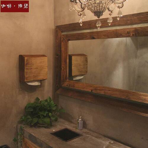 擦手纸盒厕所挂壁式抽纸盒民宿酒店实木复古卫生间墙挂擦手纸新款