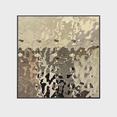 不锈钢金属立体实物画现代轻奢水波纹圆形挂画玄关走廊装置装饰画