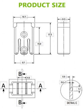 14件15a20a25a30a40a50a60a32v迷你开槽盒式汽车保险丝套件