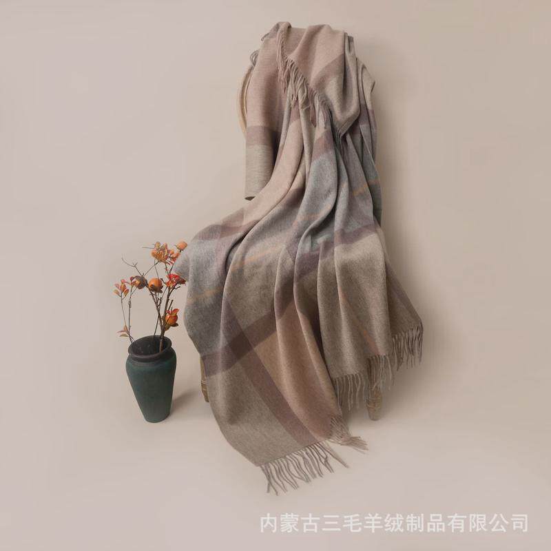 格子格纹沙发毯毯子午睡羊毛空调毯夏季空调披肩羊毛披肩办公室